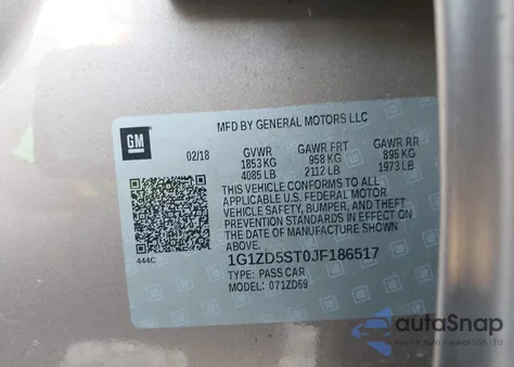 2018 Chevrolet Malibu Lt from USA, damaged, VIN 1G1ZD5ST0JF186517